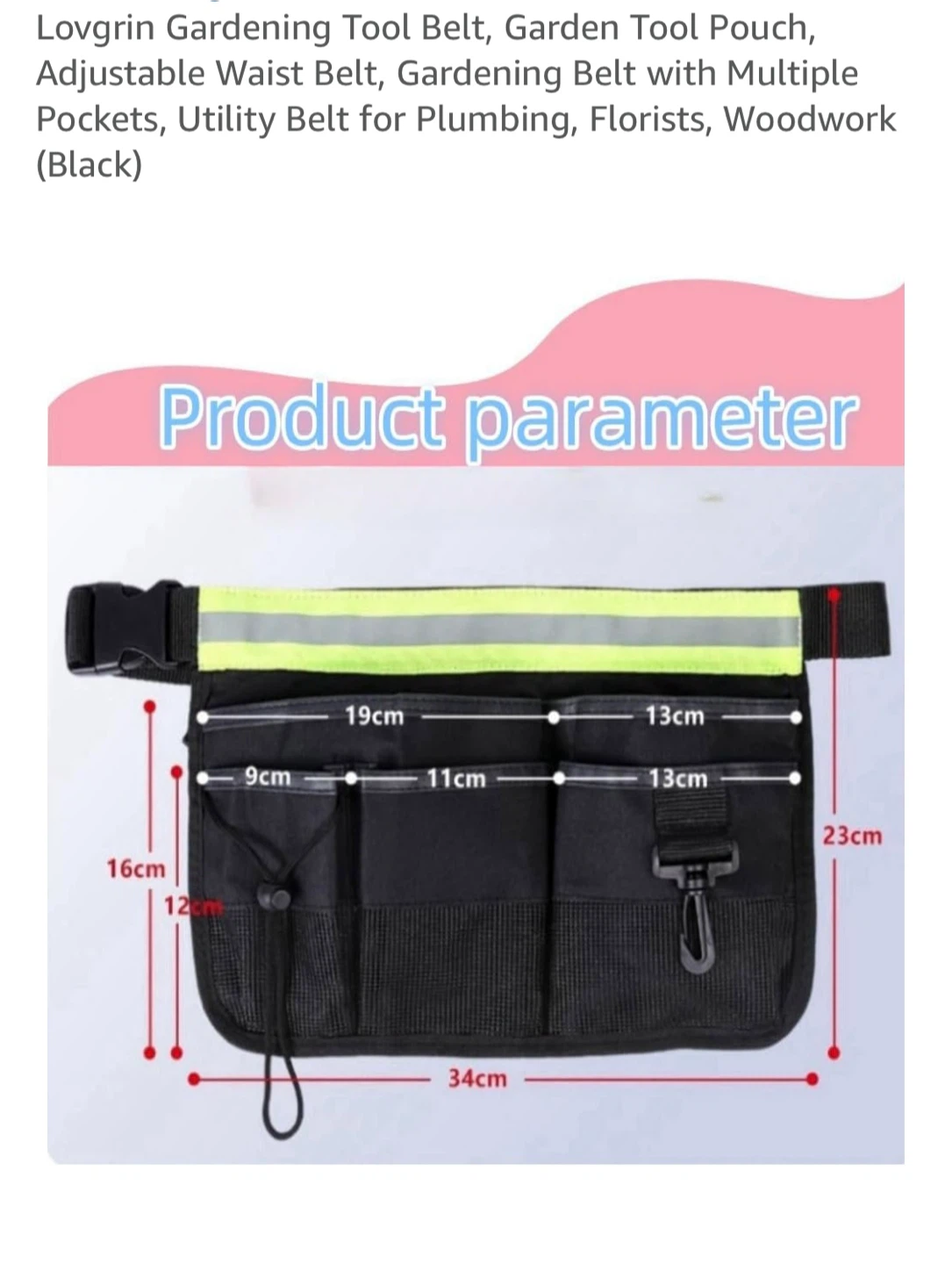 Lovgrin Gardening Tool Belt - Black - photo 3
