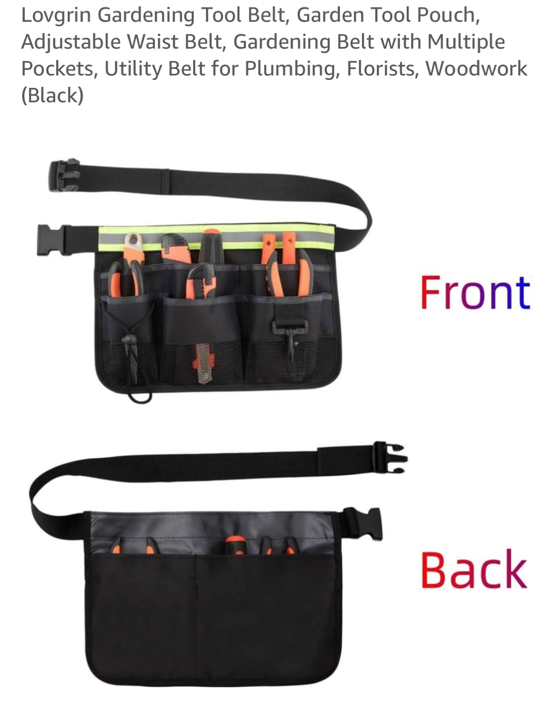 Lovgrin Gardening Tool Belt - Black - photo 4