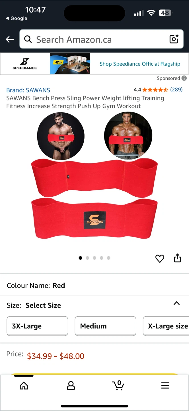 SAWANS Bench Press Sling - Red, Size Medium - photo 3