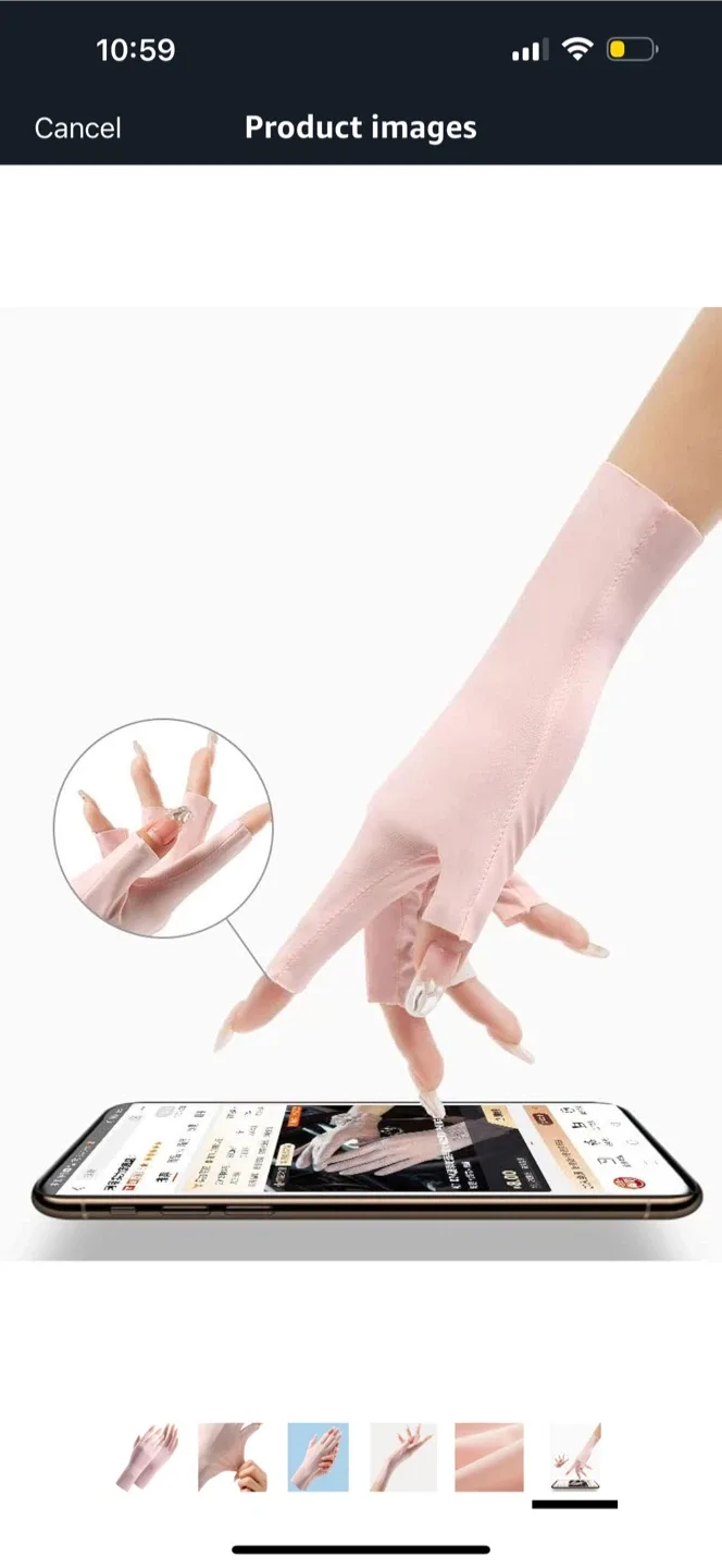 Pink UV Protection Fingerless Gloves image indicator(2)