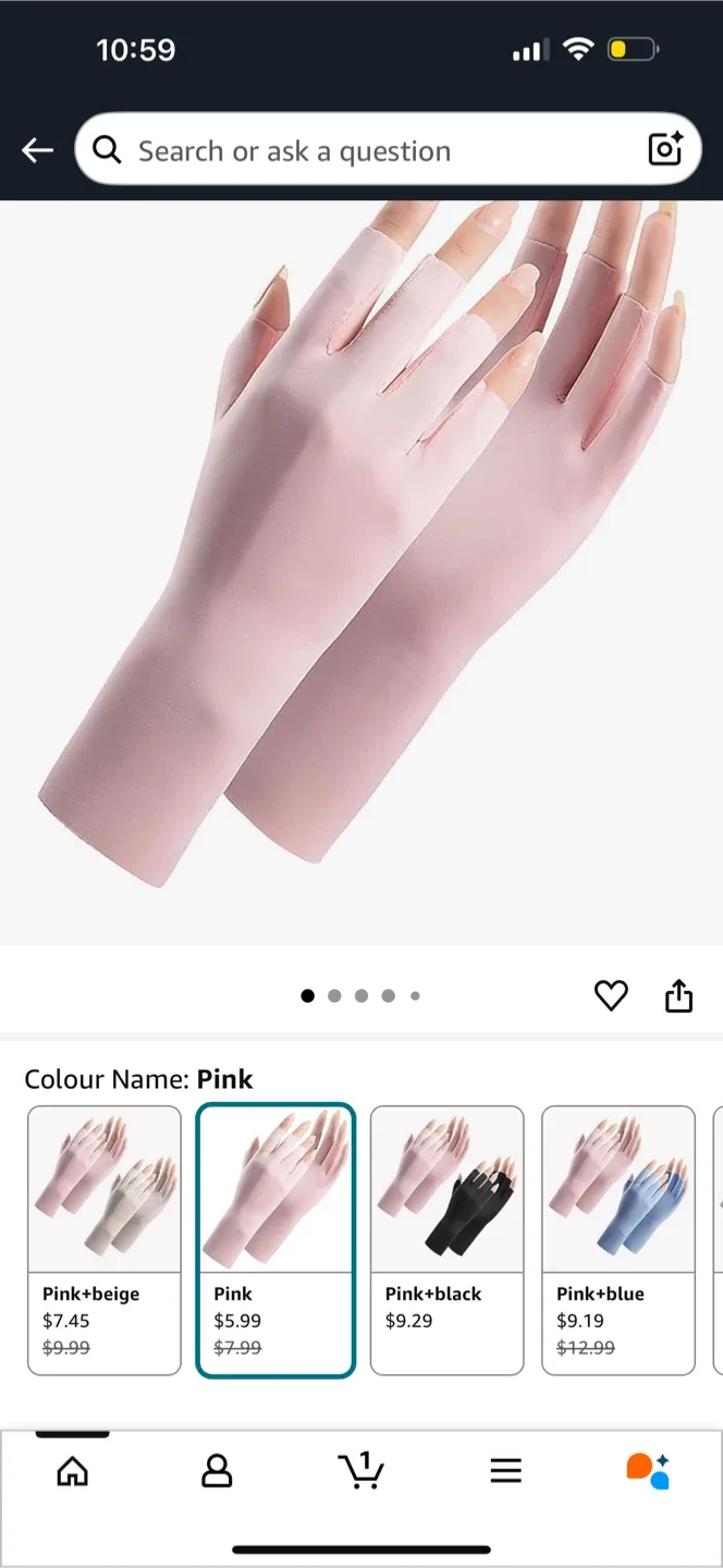 Pink UV Protection Fingerless Gloves