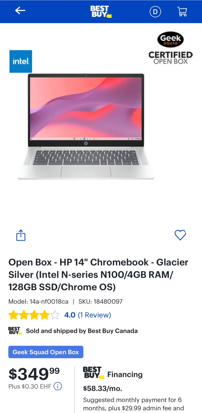 HP Chromebook 14a (14” Laptop) – Great Condition - photo 4