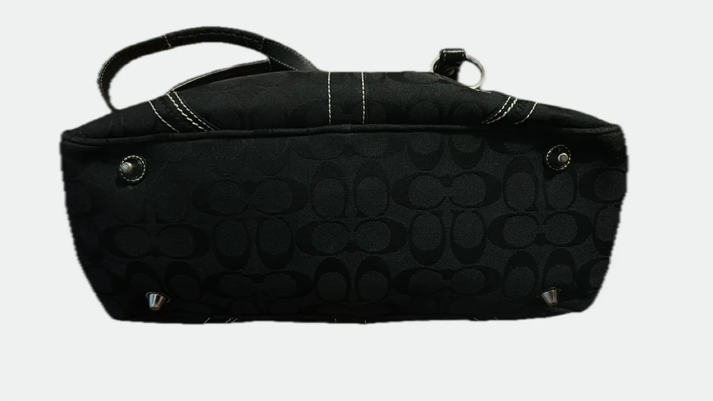 Coach Black Signature Canvas Satchel image indicator(5)