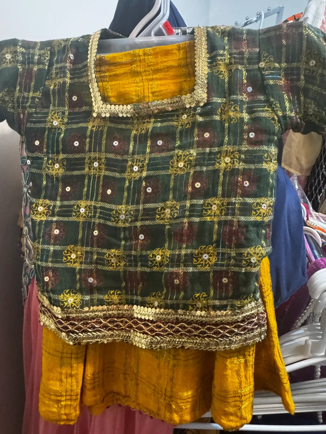 Green & Yellow Plaid Dress thumbnail