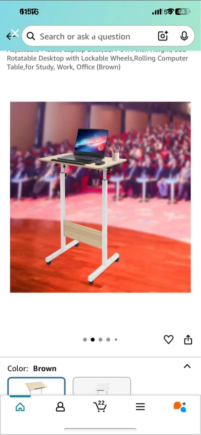 Adjustable Mobile Laptop Desk - Brown image indicator(3)