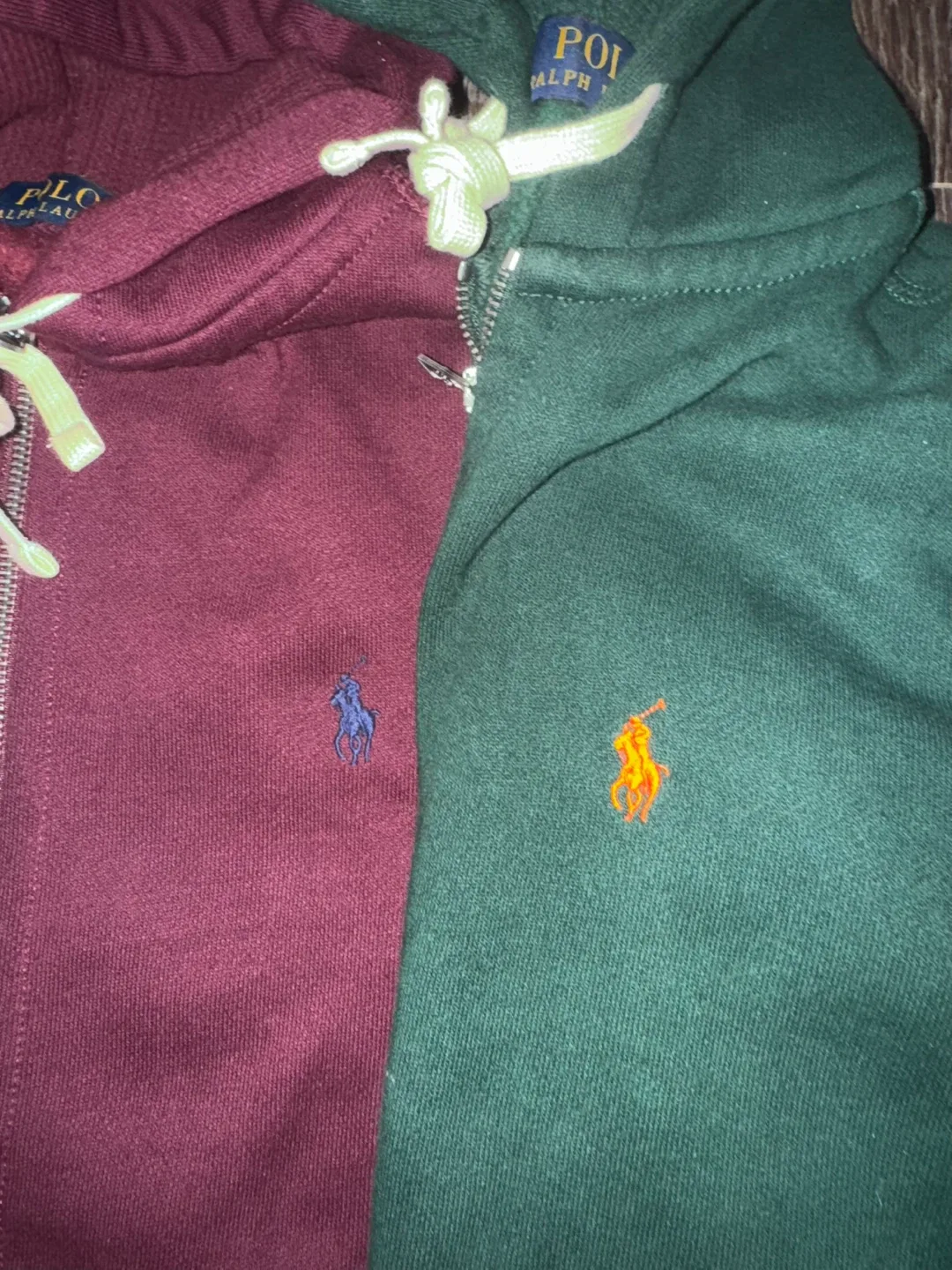 Polo Ralph Lauren Zip-Up Hoodies - Burgundy & Green image indicator(2)