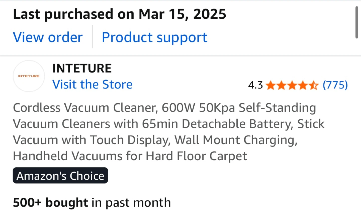 INTETURE Cordless Vacuum Cleaner - photo 2