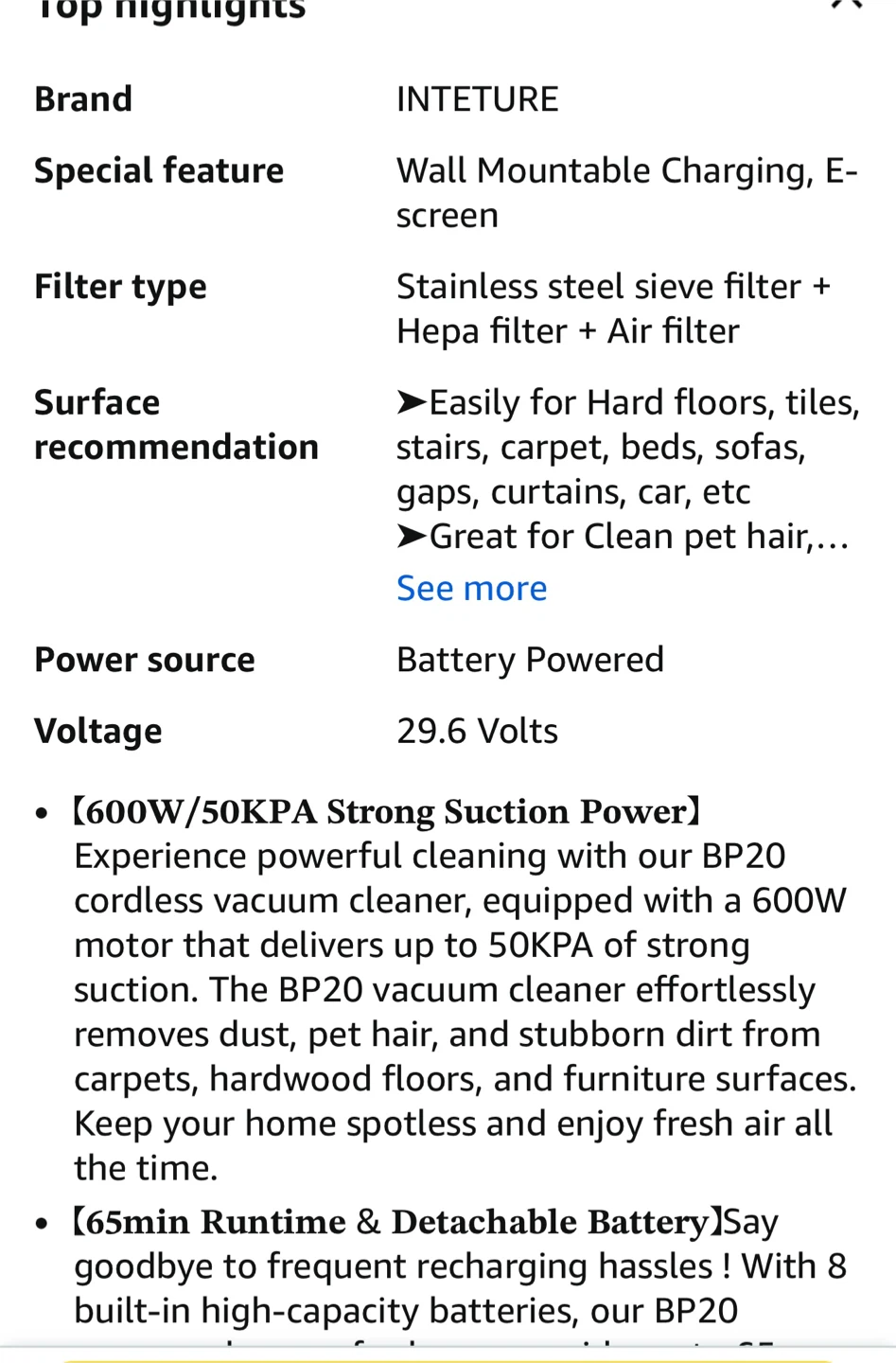 INTETURE Cordless Vacuum Cleaner - photo 3