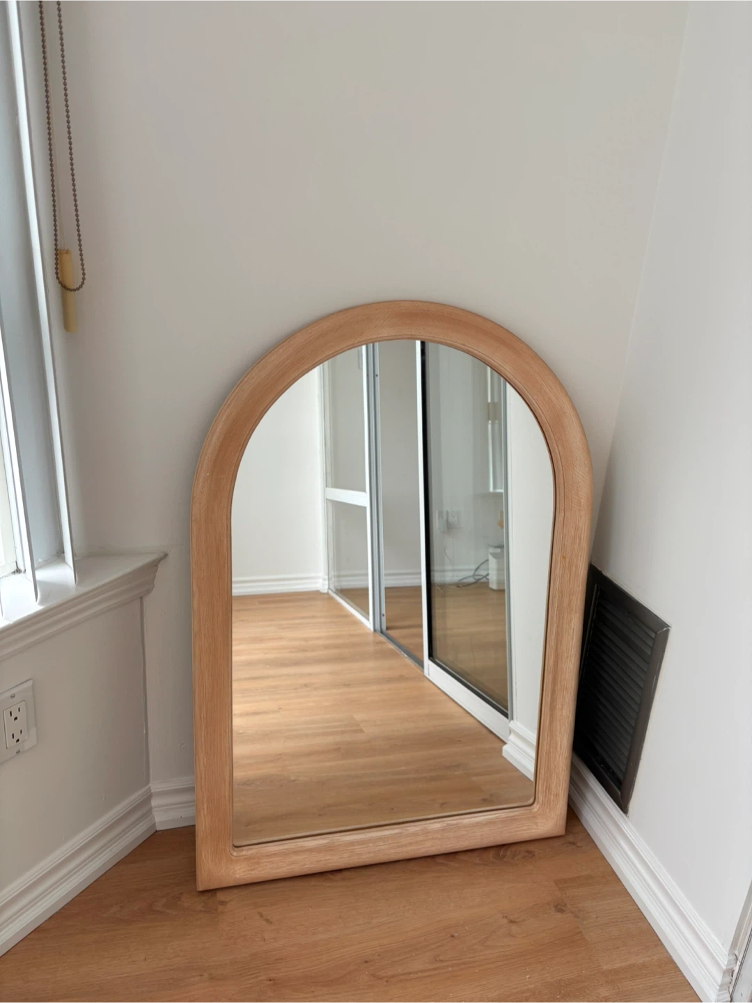 Arched Wood Framed Mirror