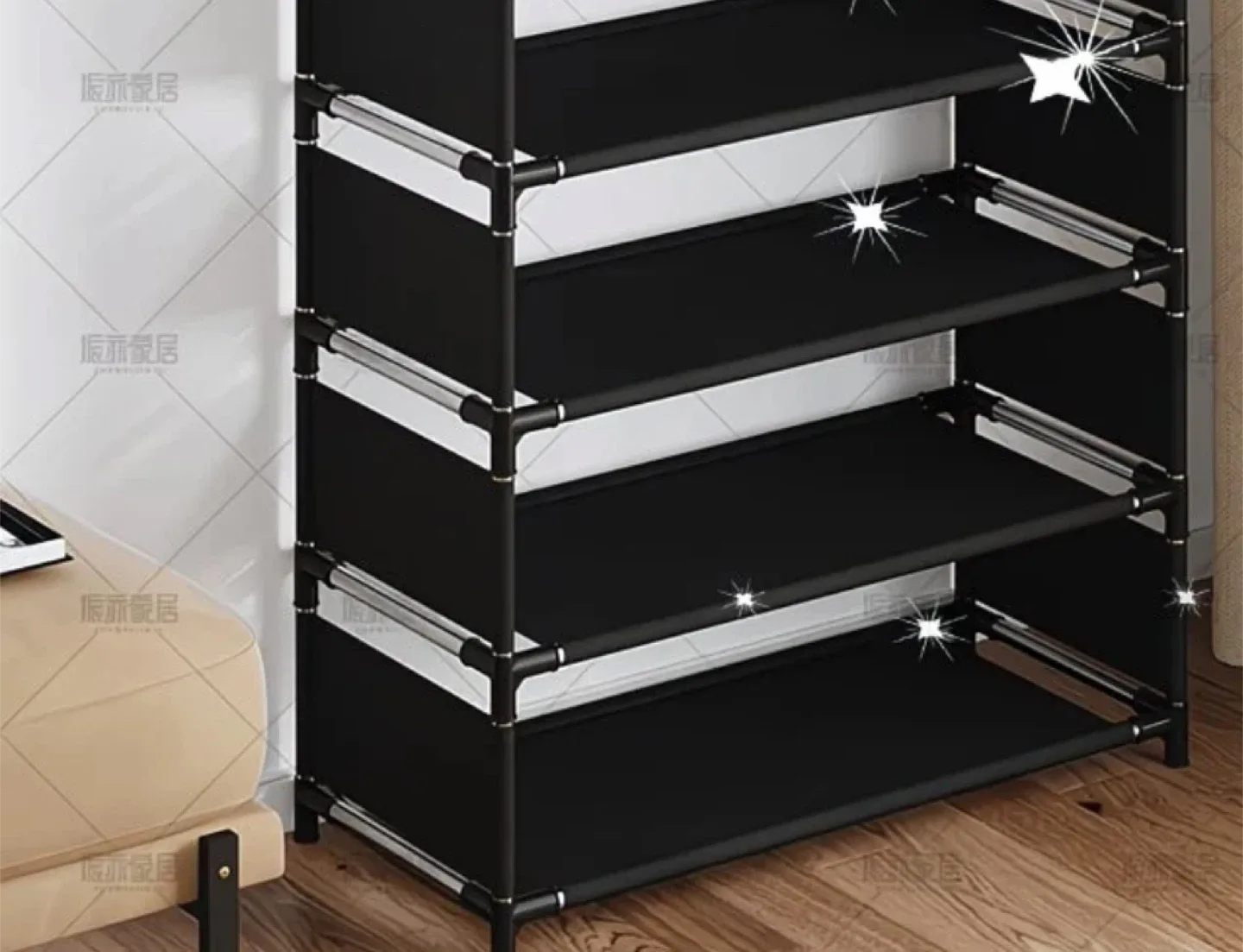 New Black 4 Tier Shoe Rack Mini thumbnail