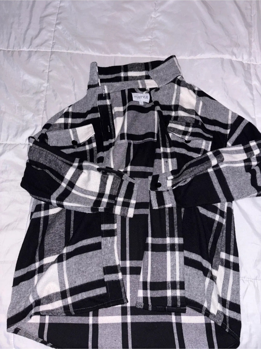 My Style Black & White Plaid Flannel thumbnail