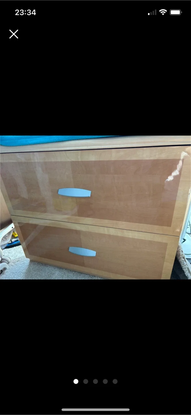 Wooden 2-Drawer Dresser/ bedside table thumbnail
