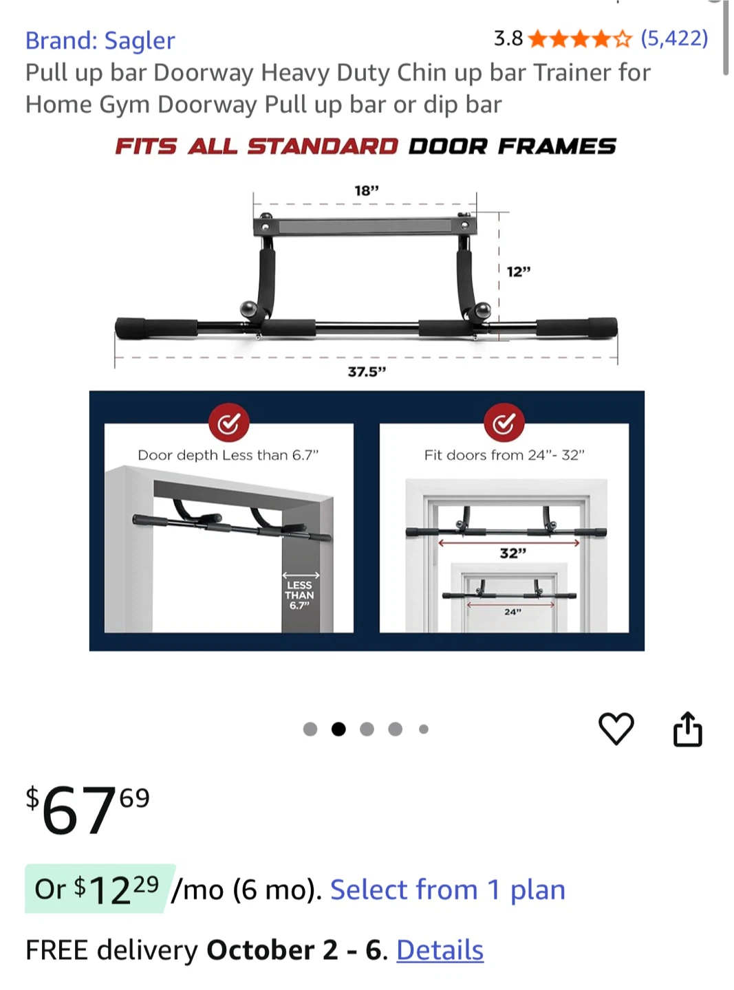 Pull up bar (like new) - photo 2