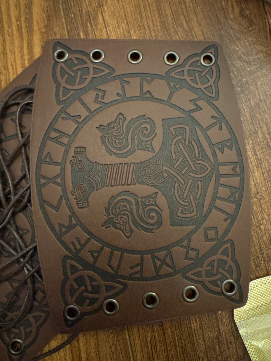 Leather Viking Arm Bracers - photo 2