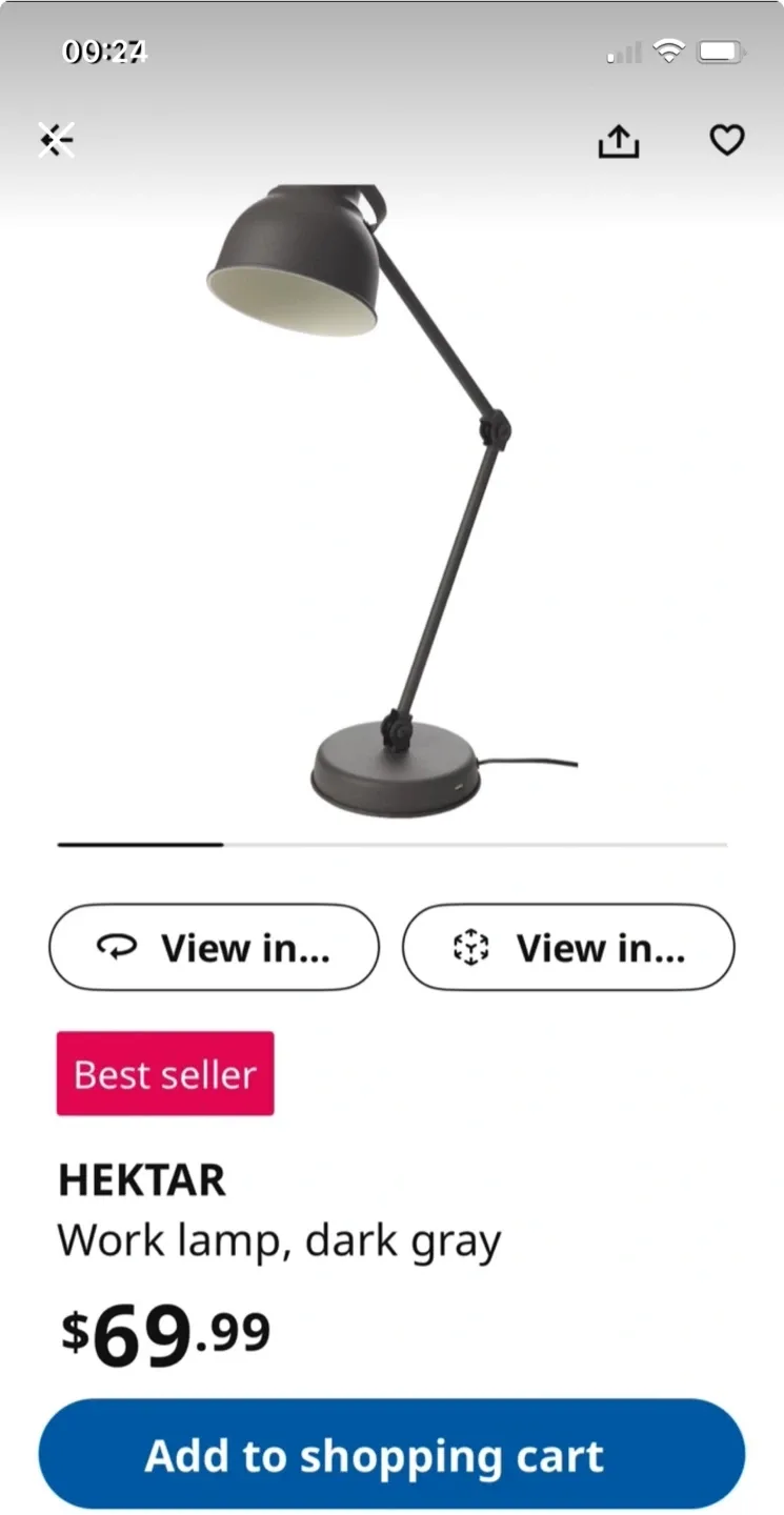 IKEA Hektar Work Lamp - Dark Gray thumbnail