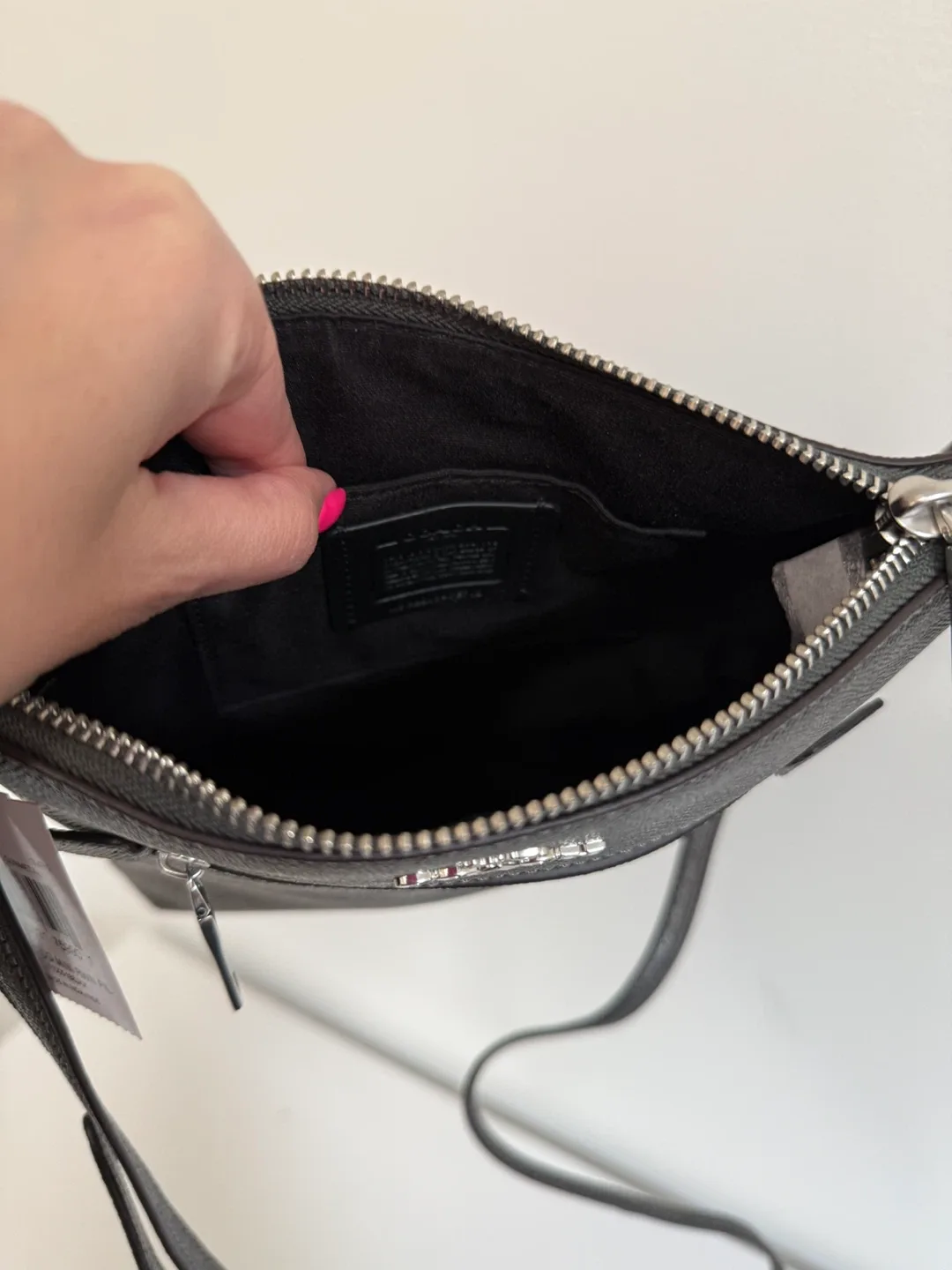 Coach Metallic Gunmetal Mini Rowan Crossbody - New! image indicator(4)