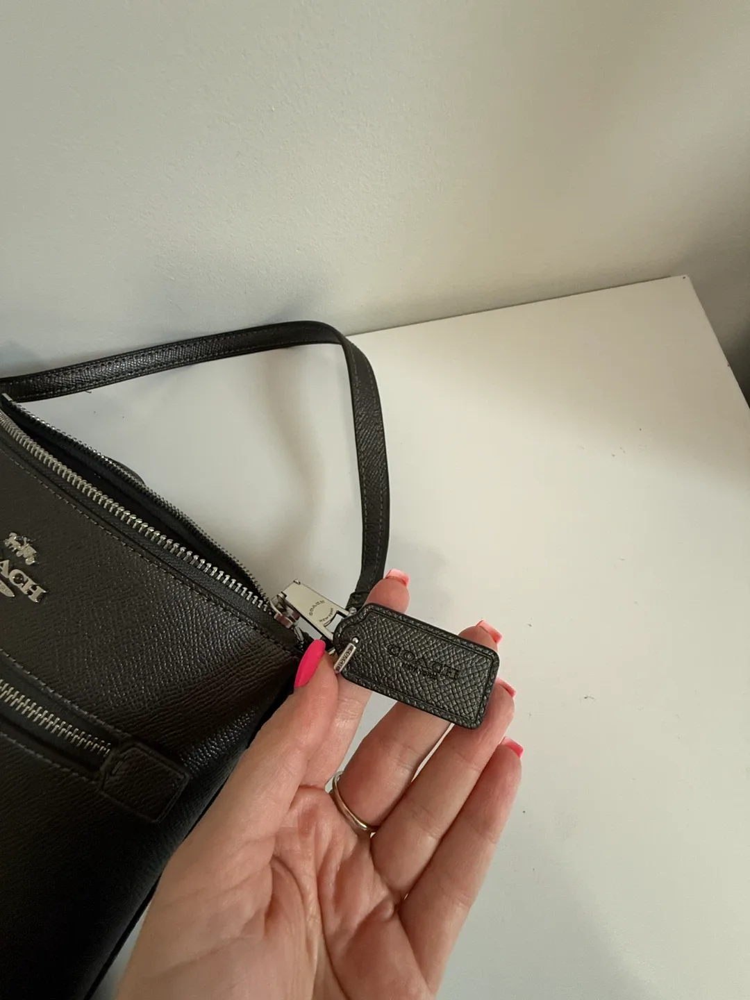 Coach Metallic Gunmetal Mini Rowan Crossbody - New! image indicator(6)