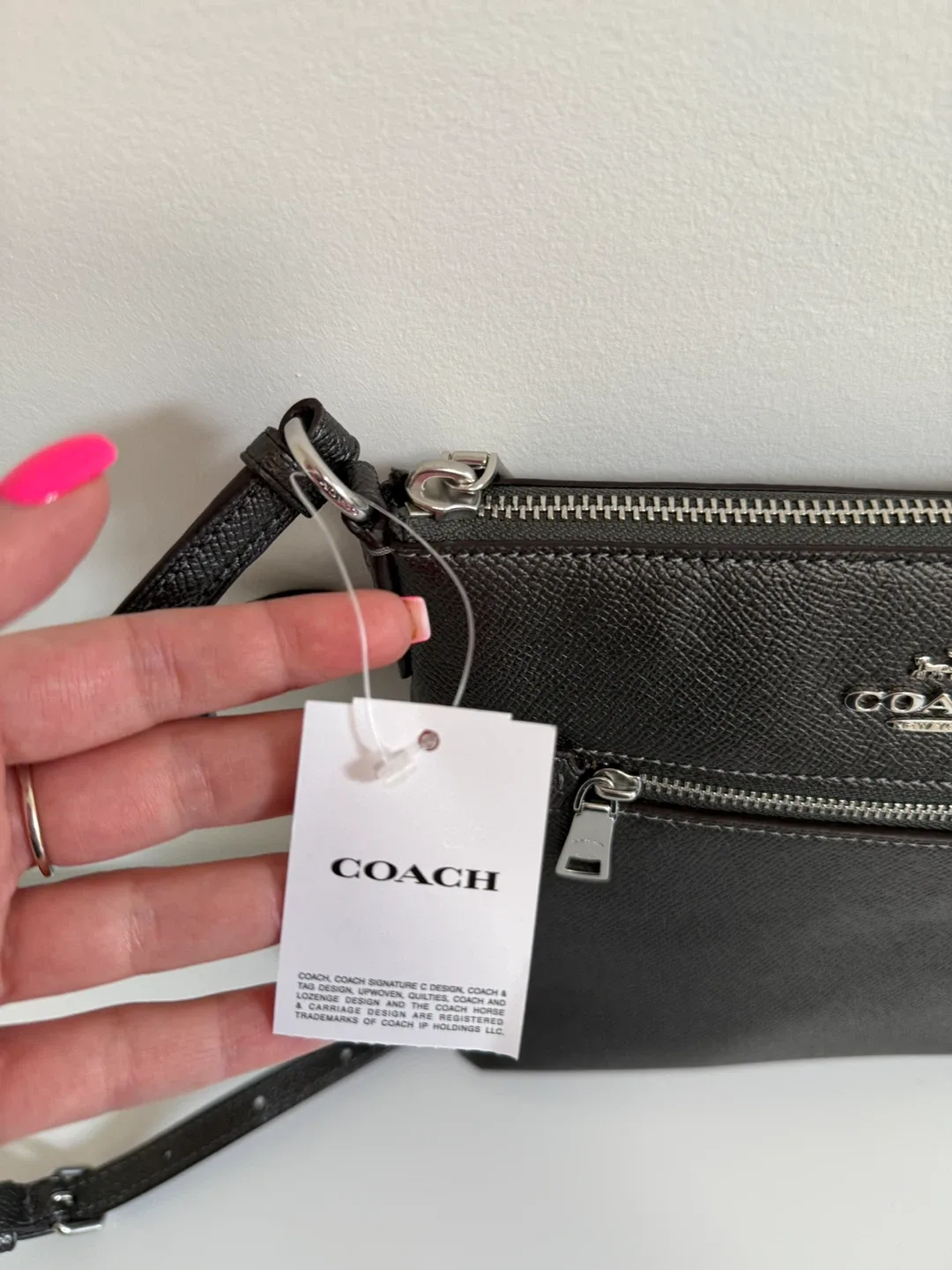 Coach Metallic Gunmetal Mini Rowan Crossbody - New! image indicator(2)