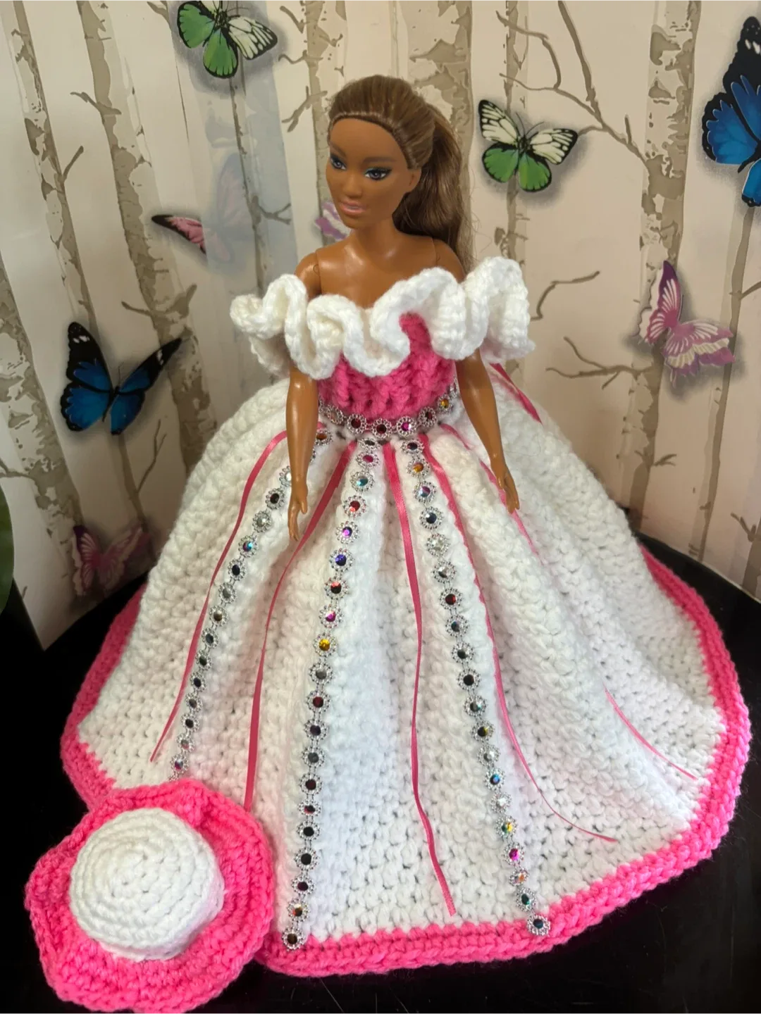Handmade Crocheted Barbie Doll Dress with Accessories image indicator(2)