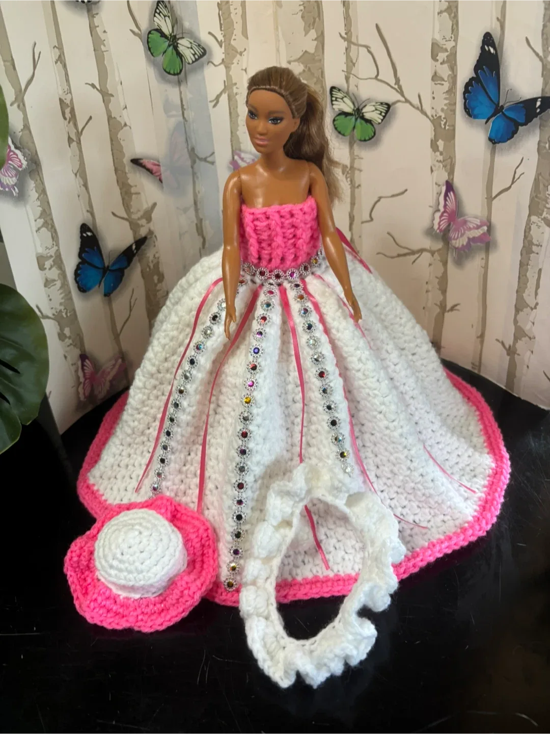 Handmade Crocheted Barbie Doll Dress with Accessories image indicator(3)