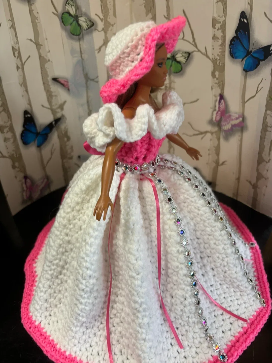 Handmade Crocheted Barbie Doll Dress with Accessories image indicator(6)