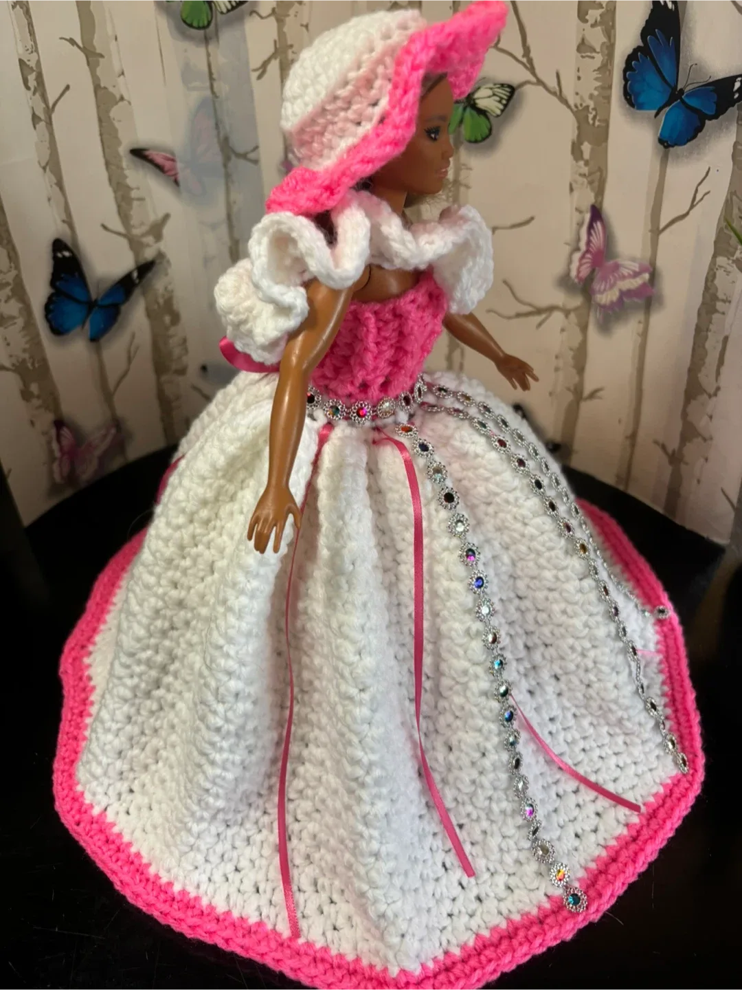 Handmade Crocheted Barbie Doll Dress with Accessories image indicator(7)