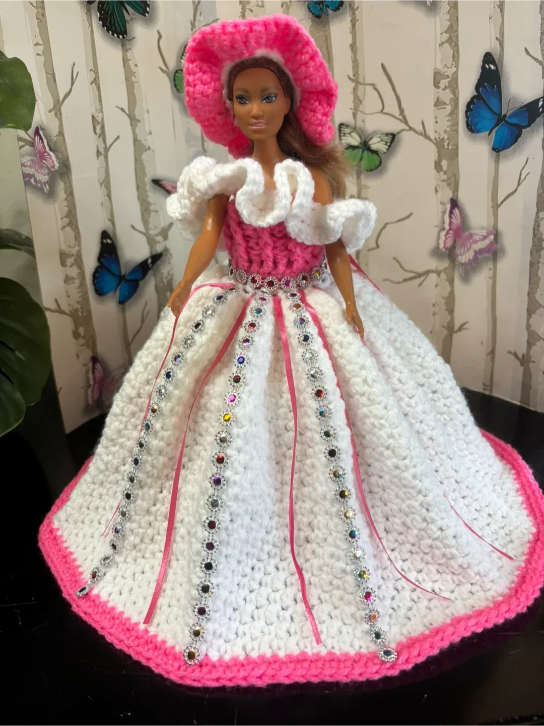 Handmade Crocheted Barbie Doll Dress with Accessories image indicator(10)