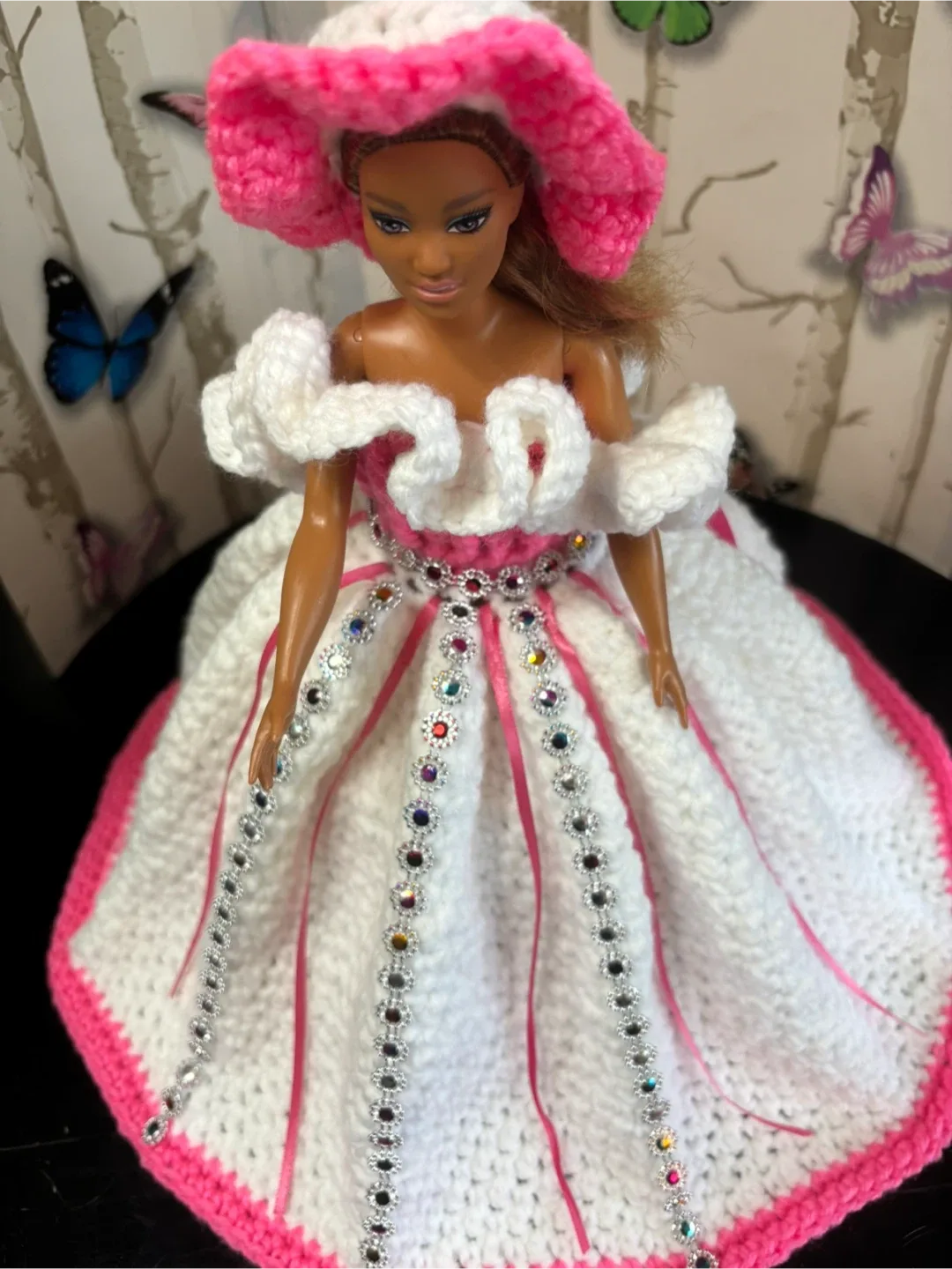 Handmade Crocheted Barbie Doll Dress with Accessories image indicator(9)