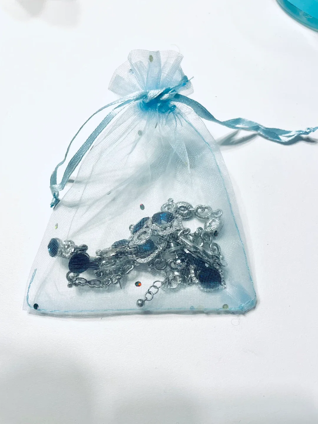 Stunning Royal blue Crystal Necklace Set with Earring image indicator(6)