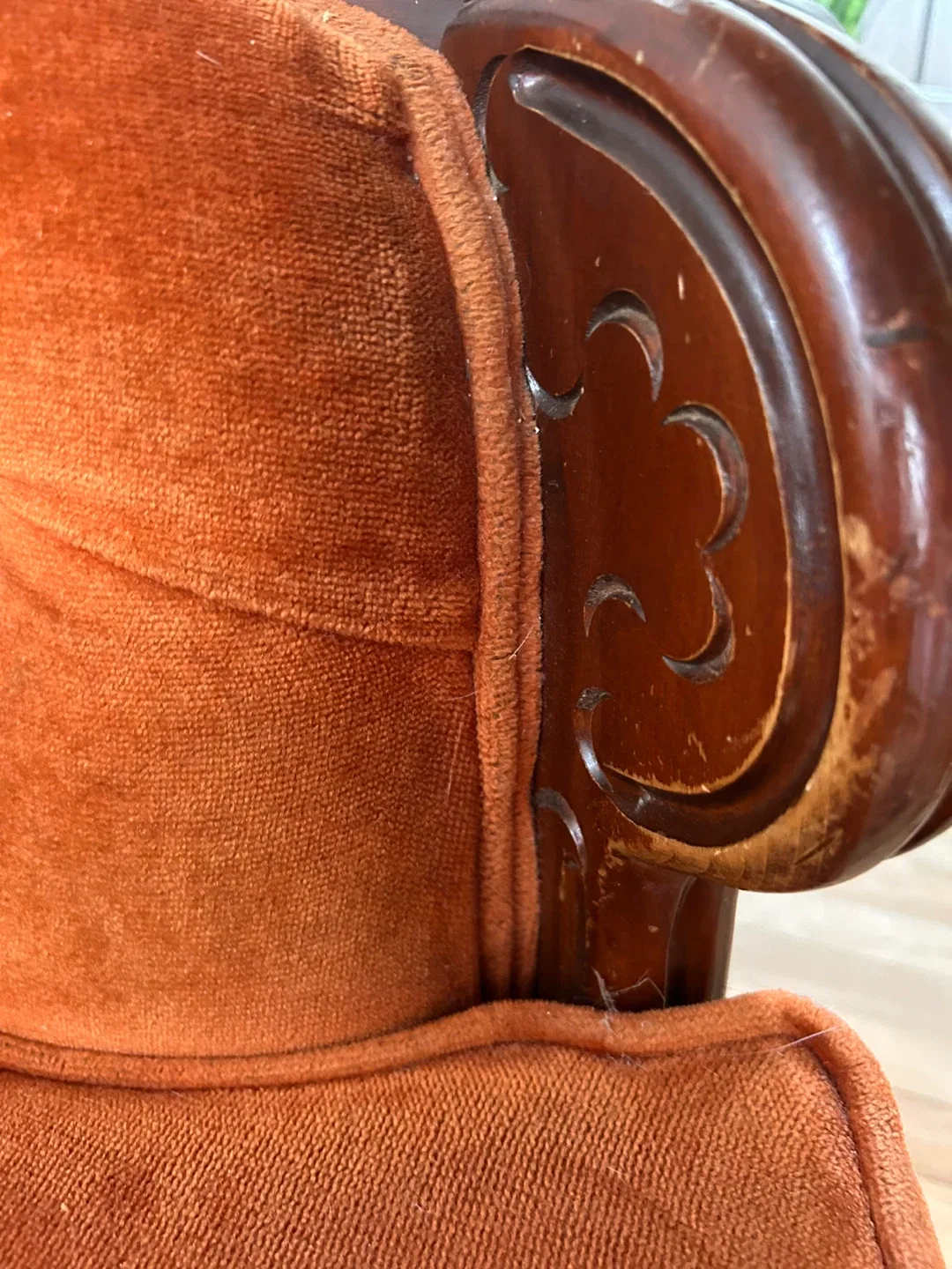 Orange Velvet Accent Chair image indicator(7)