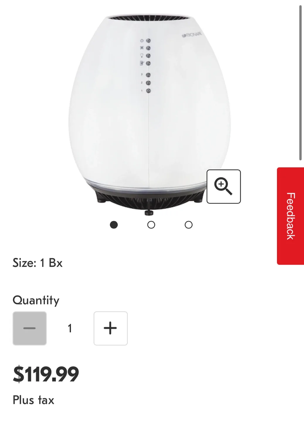 Bionaire Air Purifier image indicator(4)