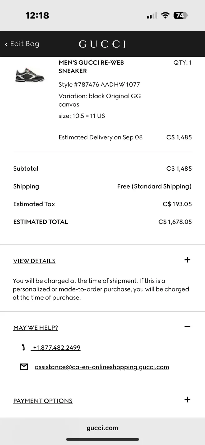 Gucci Re-Web Sneaker Black US 10 image indicator(6)