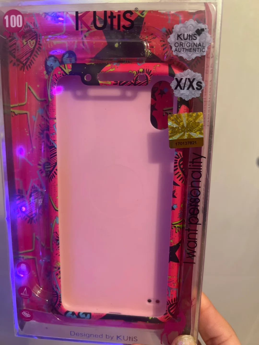 Kutis iPhone X/Xs Pink Patterned Case image indicator(2)
