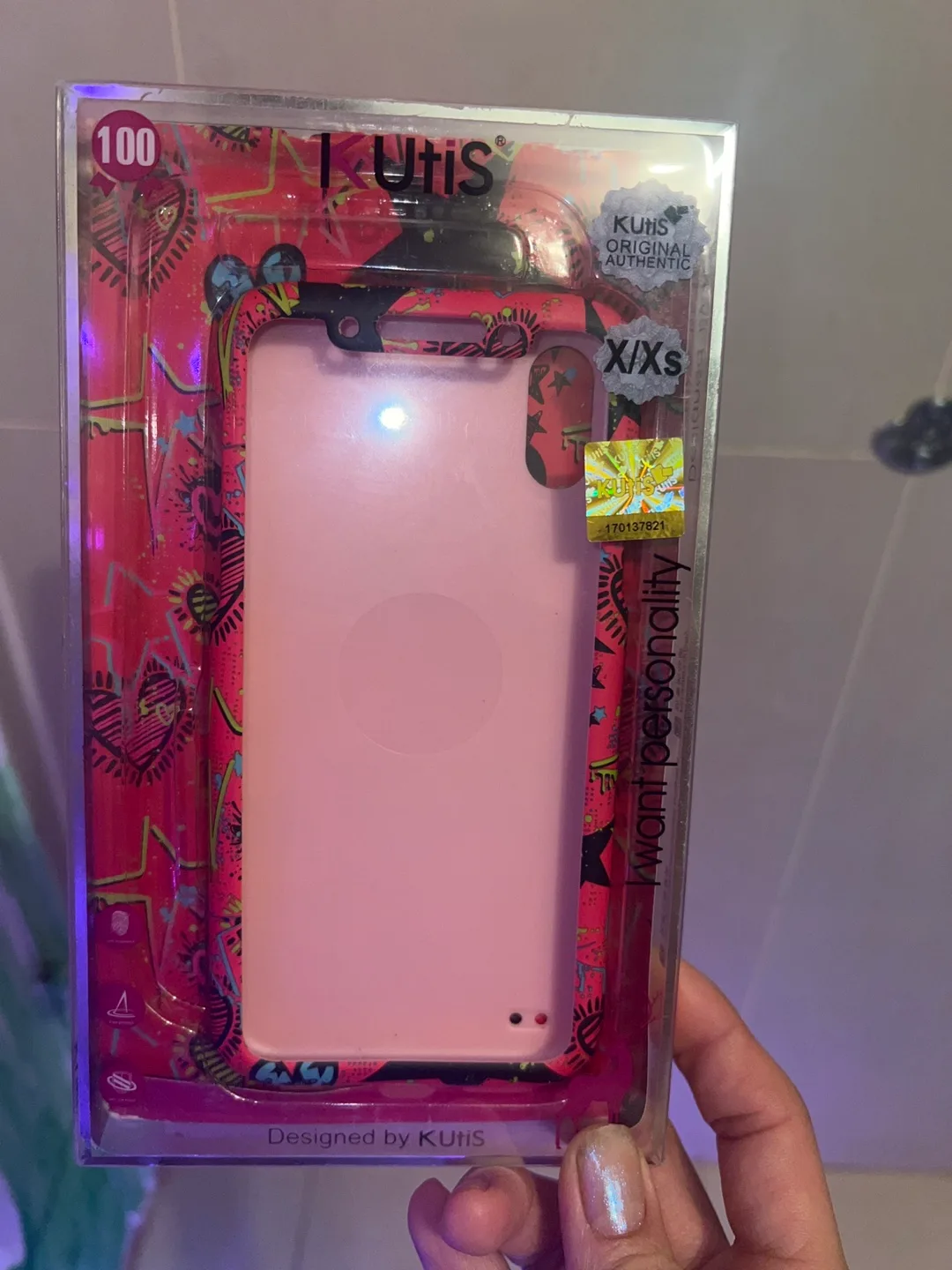 Kutis iPhone X/Xs Pink Patterned Case image indicator(3)