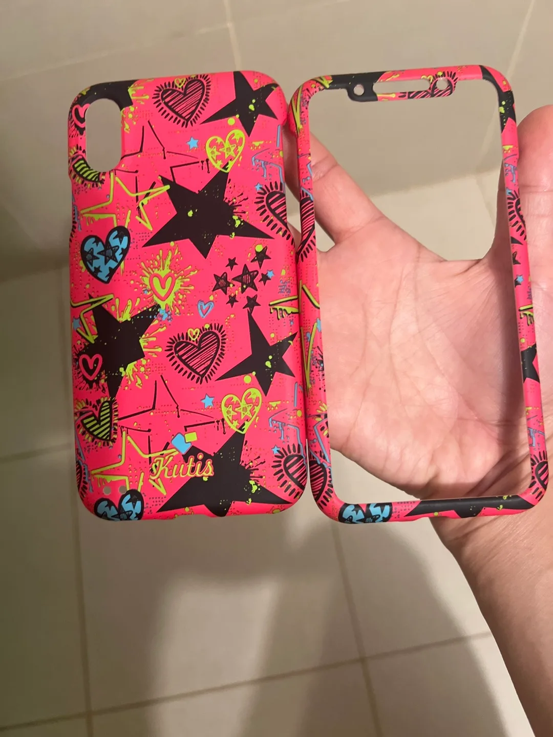 Kutis iPhone X/Xs Pink Patterned Case image indicator(7)