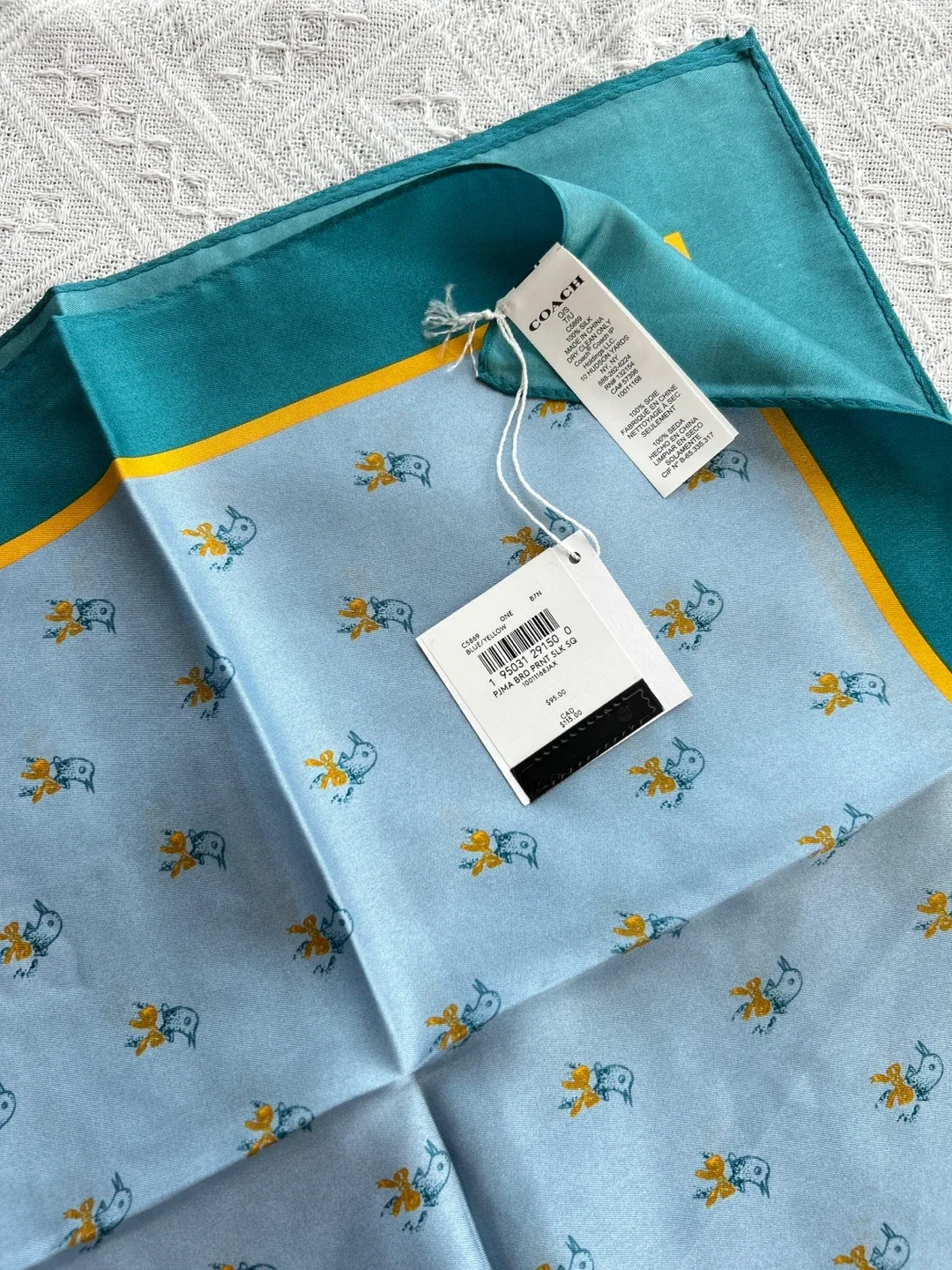 Coach Printed Silk Square Scarf - New image indicator(3)