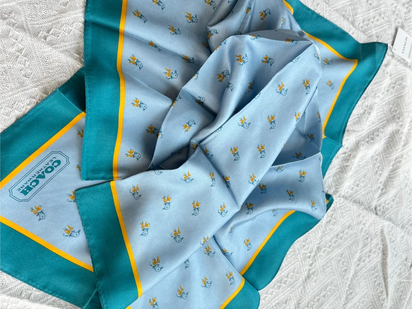 Coach Printed Silk Square Scarf - New image indicator(2)