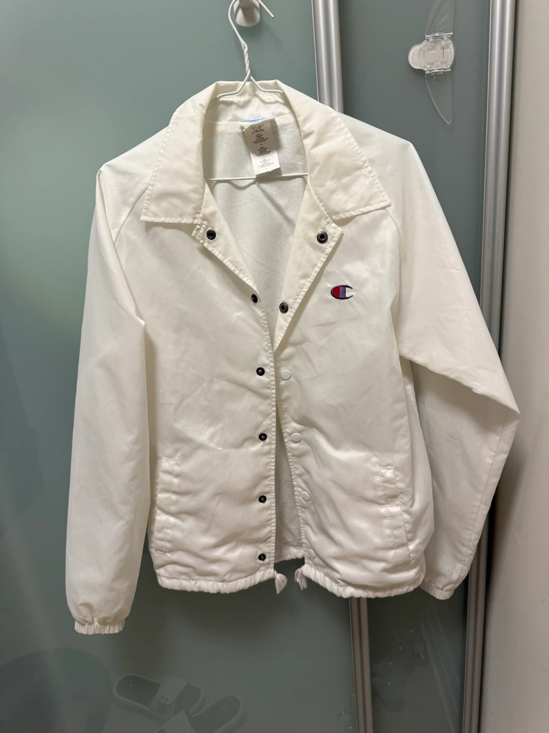 Champion White Coach Jacket, Small