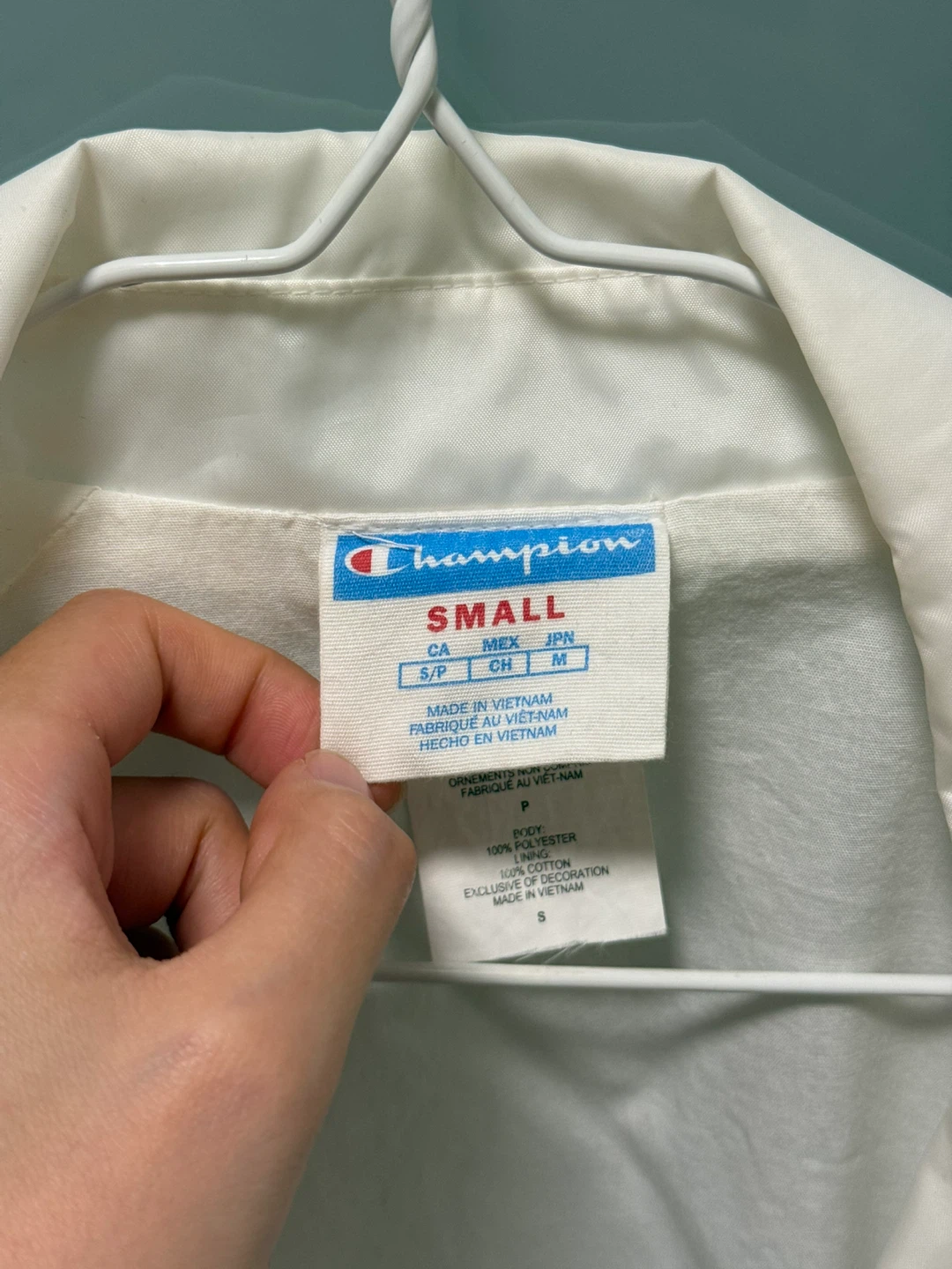Champion White Coach Jacket, Small - photo 2