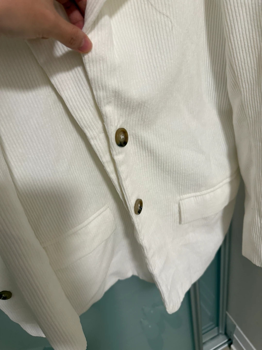 White Corduroy Blazer - photo 2