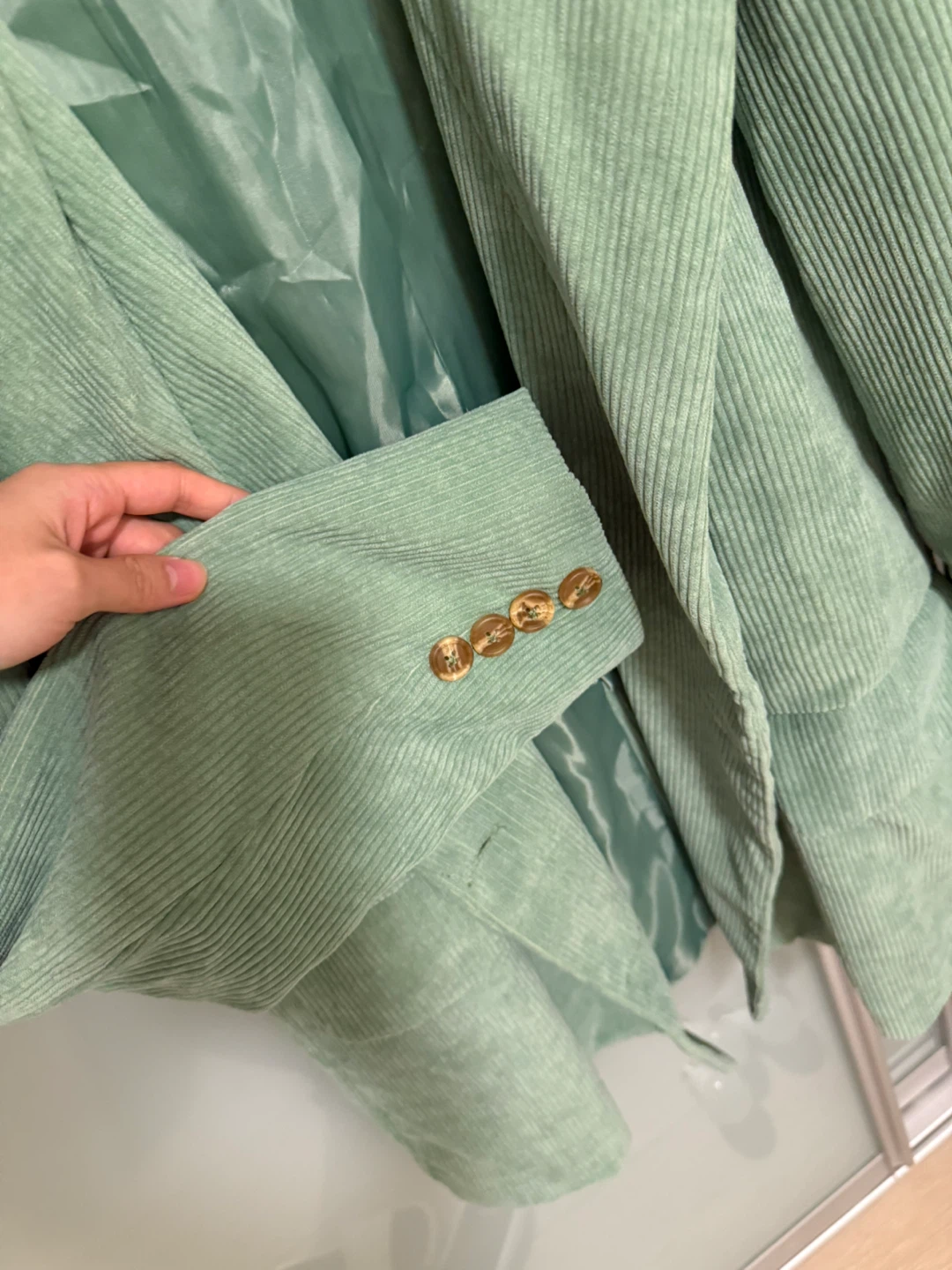 Bran new Mint Green Corduroy Blazer - photo 3
