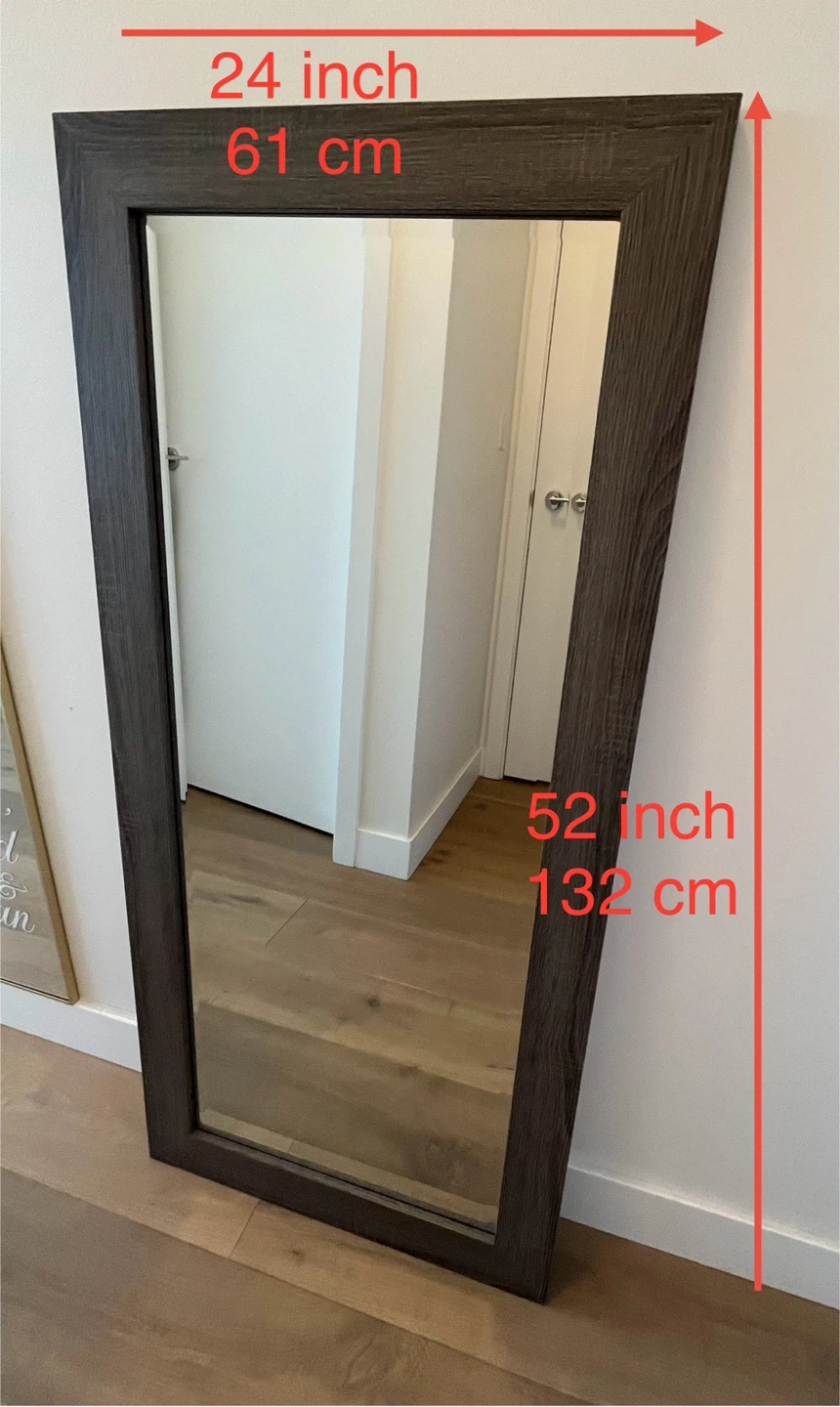 Large Framed Mirror - 24 x 52 inches