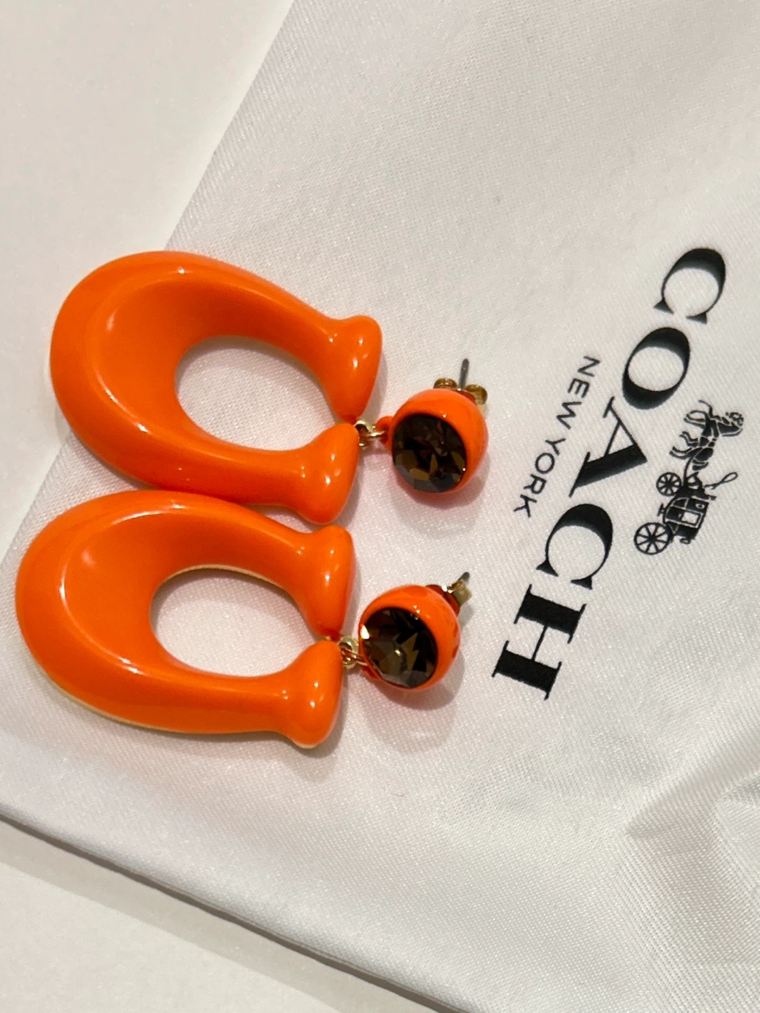 Coach Orange Hoop Earrings - photo 2