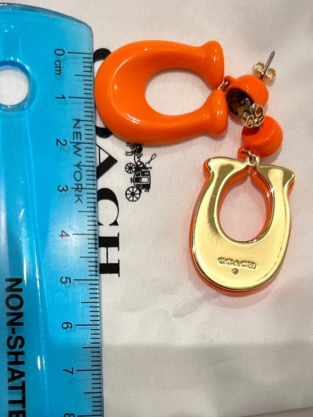Coach Orange Hoop Earrings image indicator(4)