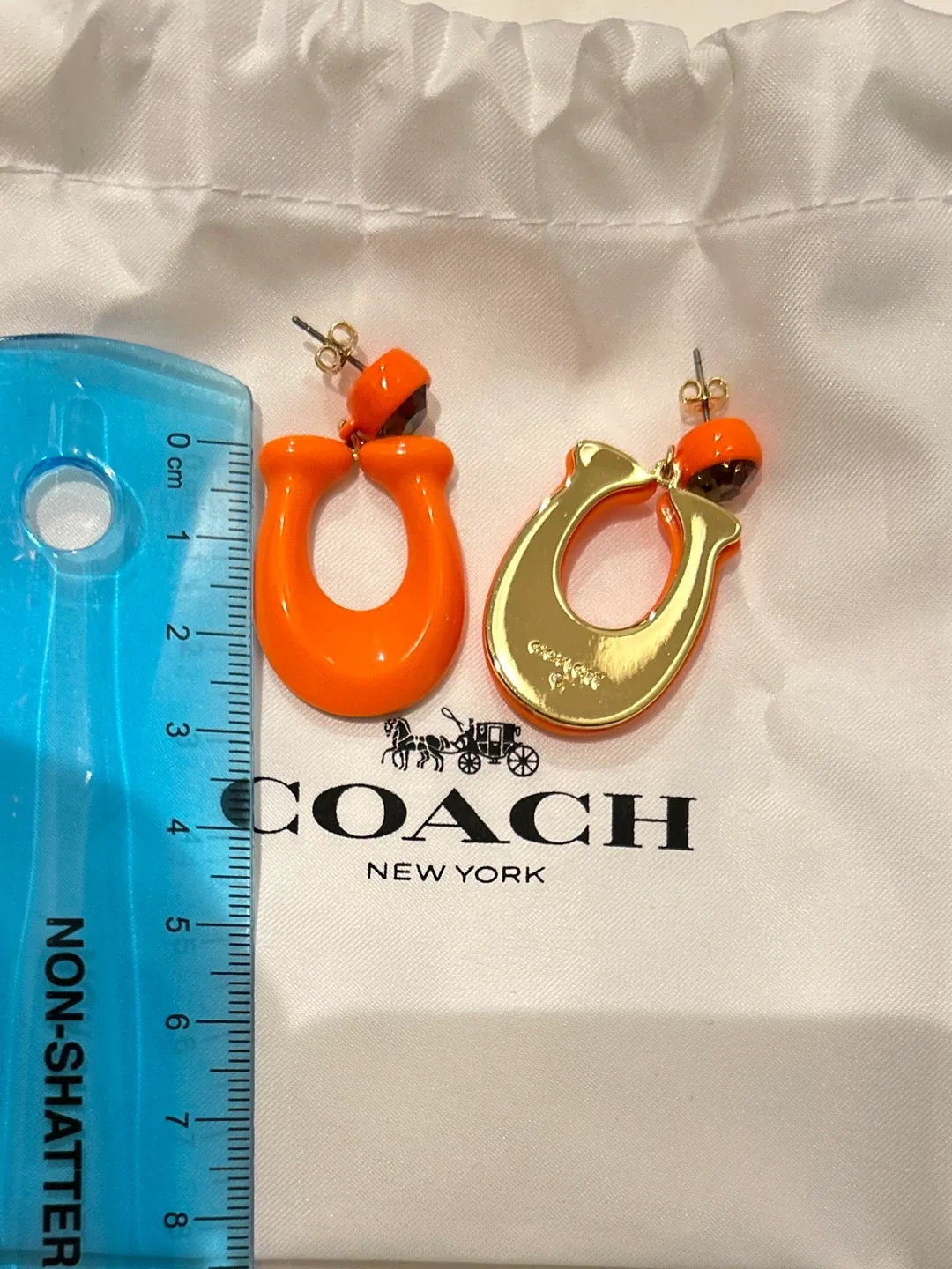 Coach Orange Hoop Earrings image indicator(5)