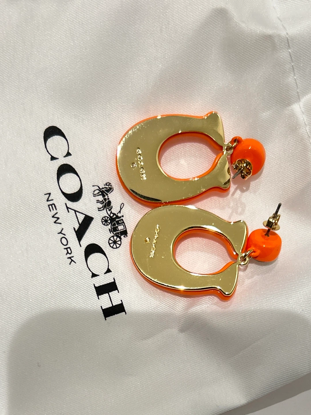 Coach Orange Hoop Earrings - photo 3