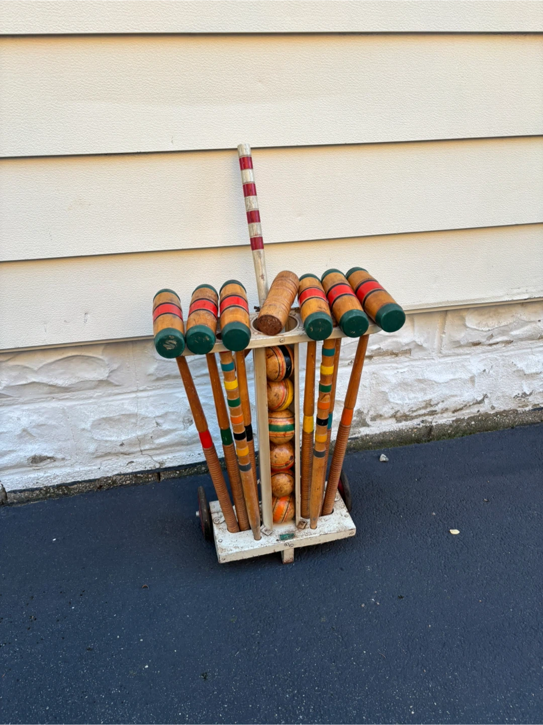 Vintage Croquet Set with Stand