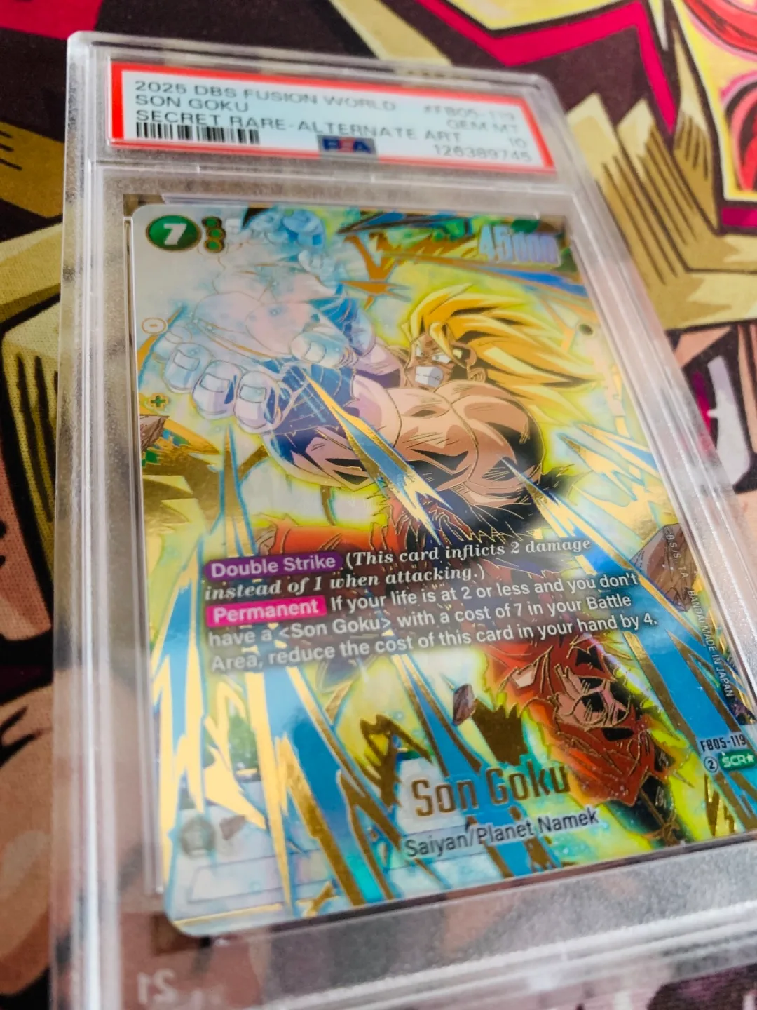 Dragon Ball Fusion FB05-119 PSA 10 Son Goku Secret Rare image indicator(2)