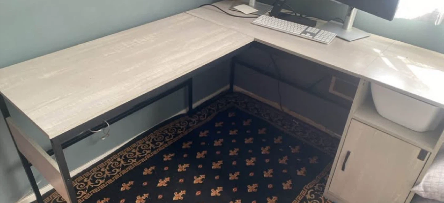 L-Shaped Corner Desk with standing riser - photo 2
