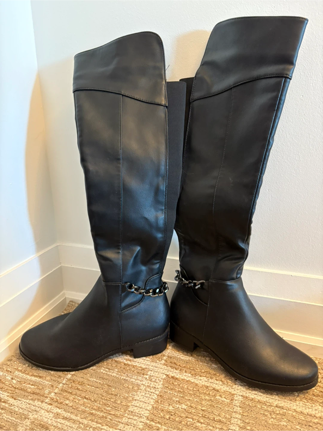 Black Over-the-Knee Boots - Size 8